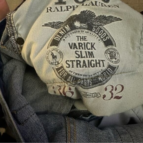 Polo Ralph Lauren Mens The Varicks Slim Straight Jeans SZ 36x32 Dark Wash - Picture 3 of 9